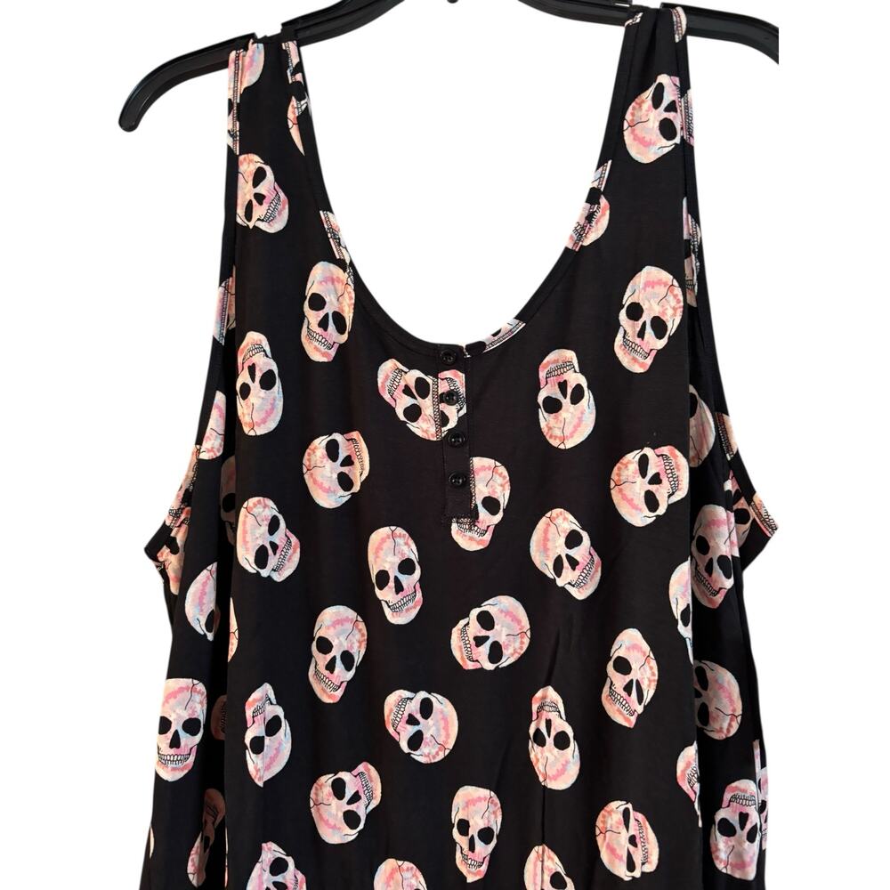 Torrid Supersoft Romper Skull Stretchy Black Tank Size 4X Sleep Lounge NWT - Picture 2 of 8